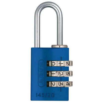 ABUS 145/20 Non-TSA Small Combination Lock for Luggage, Backpack, Resettable, Blue - color: Blue, size: 20 mm