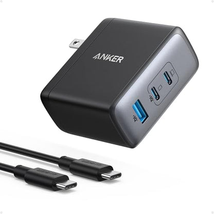 Anker Nano 100W MacBook Charger, 3-Port Fast Compact GaN USB Charger Block for MacBook Pro/Air, Pixelbook, ThinkPad, Dell XPS, iPad Pro, iPhone 17 Series, Galaxy S23,and More (Black, 1 Pack & 1 Cable) - color: black