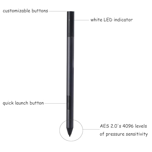 Active Pen PN557W for Dell PN557W Stylus Pen Compatible with Dell 2 in 1 Laptop for Latitude 5285 5289 5290 7285 7400 Pen,for XPS 15 9365 9575 Pen