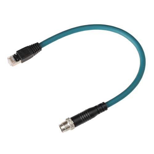 M12 Ethernet 8 Pin X Coded RJ45 CAT7e GigE Cable for Basler Cognex Vision Camera Sensor High Speed Network Switch Router PLC 30cm - size: 0.3 meter