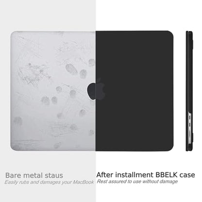 B BELK for MacBook Air 15 inch Case M5 2026 2025 2024 2023 Release M4 M3 M2 | A3448 A3241 A3114 A2941, Matte Plastic Laptop Hard Shell Case with Keyboard Cover & Screen Protector, Black - color: Black
