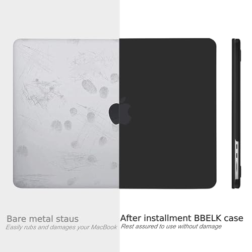 B BELK for MacBook Air 13 inch Case 2026 2025 2024-2022 M5 M4 M3 M2, Black | A3449 A3240 A3113 A2681, Matte Plastic Laptop Hard Shell for MacBook Air 13.6 inch Case & Keyboard Cover & Screen Protector - color: Black