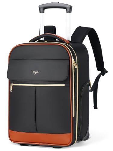 Rolling Backpack for Women, Large Travel Backpack with Wheels | 15.6 Inch Laptop Wheeled Roller Bag Suitcase Carry on Flight Approved for Work Bussiness Weekender (Black,M Underseat Size) - color: Black, size: M (Underseat)