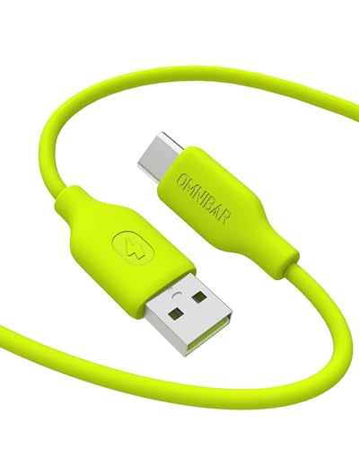 USB A to USB C Cable 6FT, Soft Silicone Type C Charger Cord, Green | Tangle-Free Design, Supports Apple CarPlay & Android Auto, for iPhone 17/16/15, Galaxy S26/S25, Pixel 10/9, iPad, MacBook - color: A to C Silicone Green