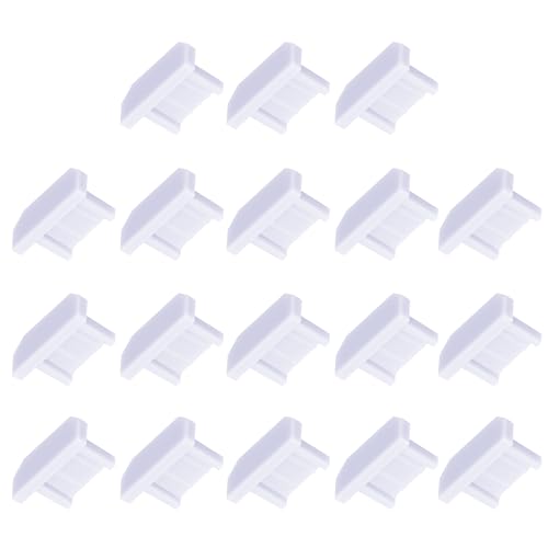 20 PCS Micro USB Port Anti-dust Plugs, Silicone Covers Caps Stoppers, Port Protector for PC Laptop Notebook Computers, Other Devices, 0.26 x 0.09 (LxW) - size: Micro USB/Transparent/20 PCS