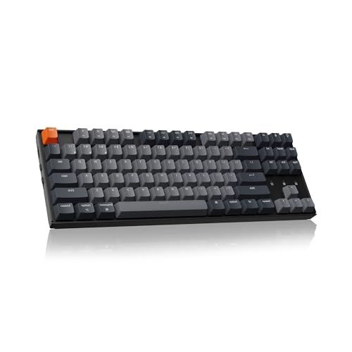 Keychron K8 Tenkeyless Wireless Mechanical Keyboard for Mac, White Backlight, Bluetooth, Multitasking, Type-C Wired Gaming Keyboard for Windows Red Switch - color: Keychron Super Red Switch, size: White Backlight