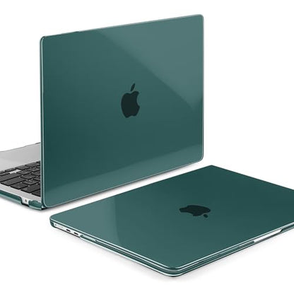 MEEgoodo for MacBook Air M5/M4/M3/M2 13 inch Case 2026-2022, Fit Model A3449/A3240/A3113/A2681, Glossy Case for MacBook Air 13.6 inch with TPU Keyboard & Webcam Cover & OTG Adapter, Deep Teal - color: Deep Teal