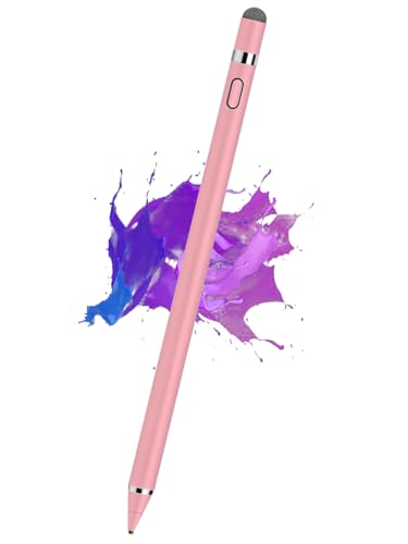 Stylus Pen for Touchscreen, Kenkor Rechargeable Digital Fine Point Active Tablet Pencil, Stylus Pen for iPhone/Switch/Android/Apple iPad Pro/Air/Mini/Samsung/Cellphone/Tablet Drawing & Writing - Pink - color: Pink