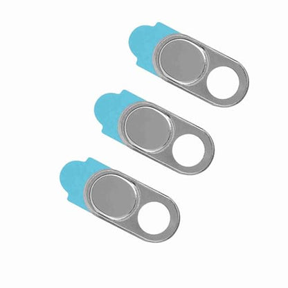 3-Pack Metal Webcam Cover Stickers Silver Slider Camera Blocker fit for Smartphone Tablet Laptop PC Slim Secure Adhesive - color: Silver