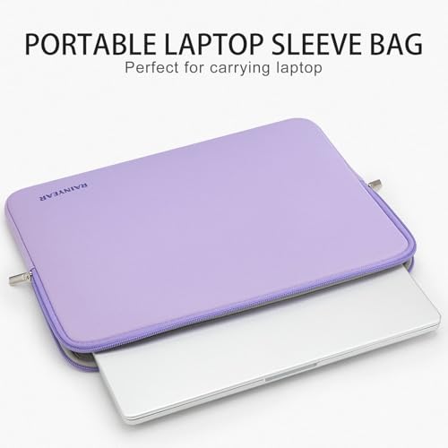 RAINYEAR 14 inch Laptop Sleeve Case Soft Padded Carrying Bag, Purple | Protective Soft Lining Padded Computer Zipper Carrying Cover Bag Compatible with 14 Inch Laptop Computer PC Notebook - color: Purple, size: 14 Inch