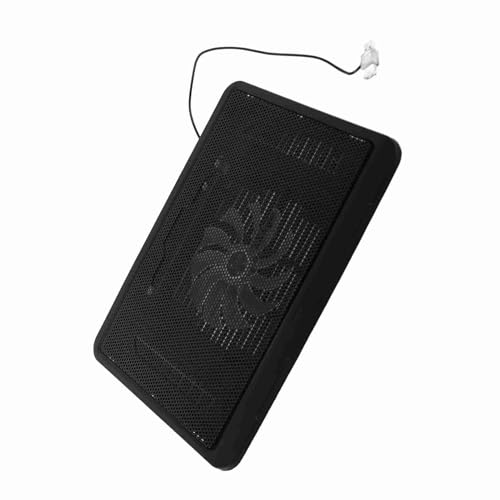 Drfeify Laptop Cooling Pad, Ergonomic Stand, Super Quiet Fans, USB Hub Design for Gaming 14 Inch or Less, Lightweight, Metal Mesh, Black (Black) - color: Black