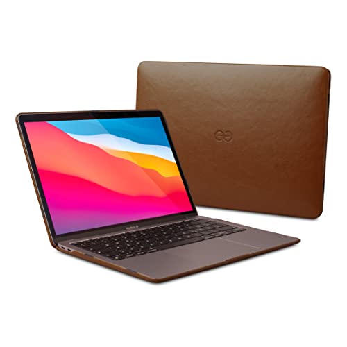 Dreem Euclid MacBook Air Case - 13-Inch Hard Laptop Cover for MacBook Air 2020–2018 (Retina, M1, M2, M3, M4), Luxurious Vegan Leather, Protective Top & Bottom Shells, USB Port Slots [Chocolate] - color: Chocolate, size: MacBook Air 13" 2020-18