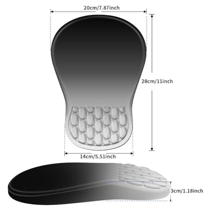 YIWEI Ergonomic Mouse Pad with Wrist Rest for Carpal Tunnel Pain Relief | Memory Foam Wrist Support,Non-Slip Rubber Base, Keyboard Computer Mousepad,Lycra Cloth Surface,Gaming Home Office - color: Gradient Black