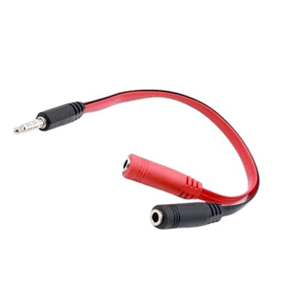 3.5MM Auditory Y Splitter Cable 20CM 1 Male/Female to 2 Male/Female for Headphones and Microphone Flat Wire Headsets Microphone - color: 2 female and 1 male