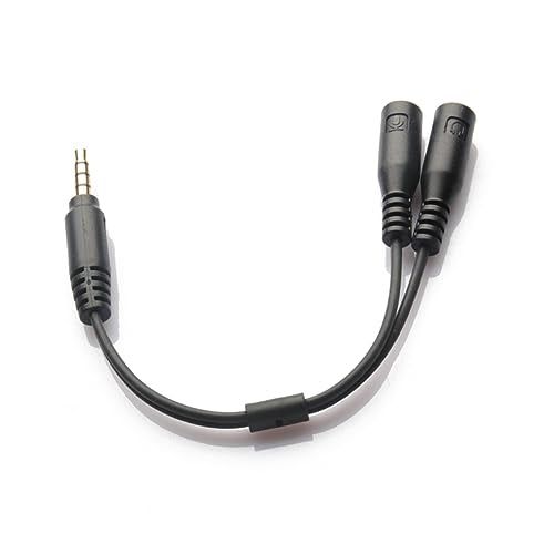Audio y Splitter Cable Adapter for Headphones Microphones Dual Female Ports for Headset Mic Audio Extension Compatible Laptops Tablets and More Compact Design for Portability