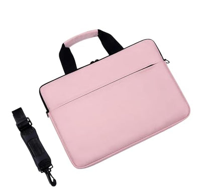 Laptop Bag Water-resistant Laptop Sleeve Case with Shoulder Straps & Handle, Computer Slim Briefcase - color: Pink, size: 14