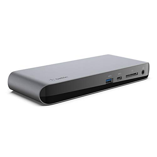 Belkin Thunderbolt 3 Docking Station + TB Cable 0.8M | dual 4K display, USB-C dock, MacBook, laptop expansion, ethernet, USB-A ports, home office - style: Thunderbolt 3