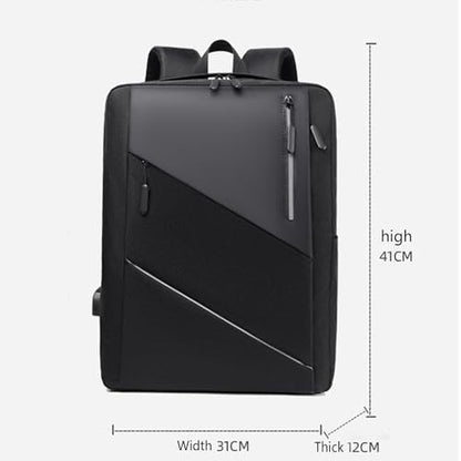 Business Laptop Backpack, Lightweight Casual Travel Backpack, Fashion Waterproof Work Laptop Bag with USB Charging Port,Blue - color: Blue