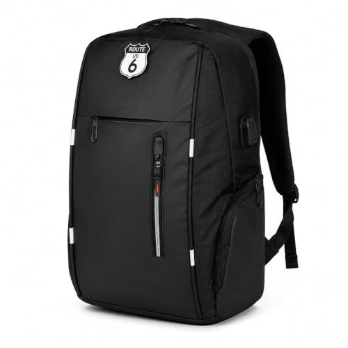 Laptop Backpack for Men 17 Inch, Business Travel Backpack with USB Port | All-black design with organized storage, USB charging port, TSA-friendly travel features, and 17” laptop fit - color: All Black