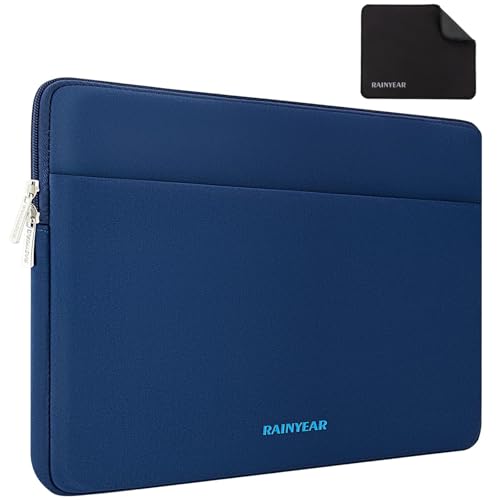 RAINYEAR Laptop Sleeve Case 15.6 Inch, Portable Case with Pocket, Navy Blue | Protective Soft Lining Portable Laptop Case Cover Carrying Bag Briefcase for HP, Dell, Asus, Lenovo, 15.6 Inch Laptop PC - color: Navy Blue, size: 15.6 inch