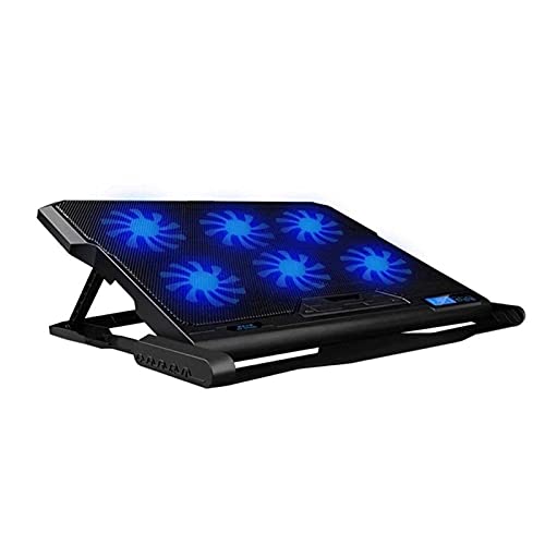 Laptop Cooling Pad for 12"-17" Notebook with Adjustable Fan Speed Adjustable Mount Stand, Dual USB Ports 6 Silent Fans Cooler Pad Very Silent