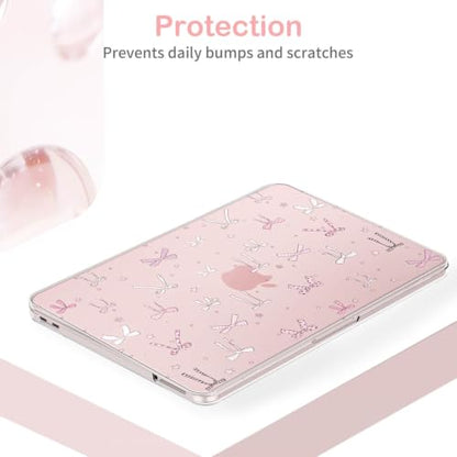 Feams for MacBook Neo 13 Inch Case 2026 A3404, Stylish Protective Clear Case Hard Shell Transparent Cover for MacBook Neo 13 Inch 2026 (A18 Pro Chip) with Keyboard Cover, Cute Bow - color: Cute Bow