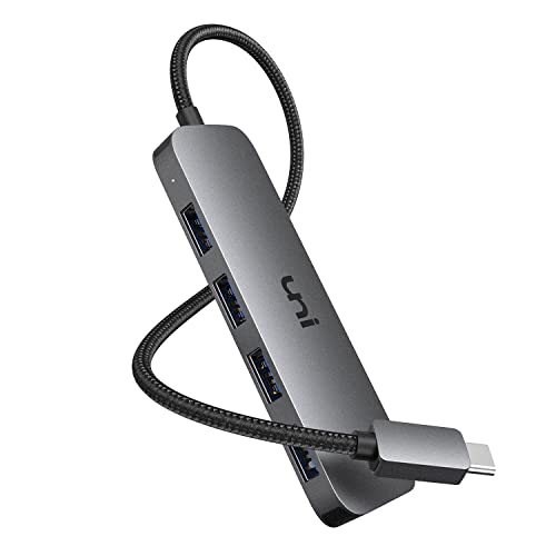 uni USB C to USB Hub 4 Ports 2ft, Sturdy Braided USB Adapter for Laptop | USB Type C to USB Adapter with 4 USB 3.0 Ports, Thunderbolt 3 to Multiport USB 3.0 Hub Adapter, for MacBook Pro/Air, iPad Pro - size: 2FT