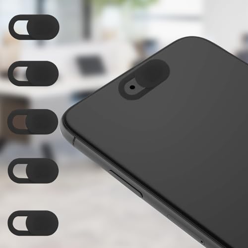 Privacy Cover Slider Stickers for Laptop Tablet Phone Front Area Adhesive Tabs for Office Study Meeting Device Use 1.0 x 0.4 Inch(black,5 PCS) - color: Black-5 PCS