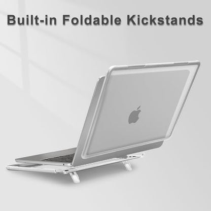 MOSISO Compatible with MacBook Air 13 inch Case M5 M4 M3 M2, Matte Clear | 4 in 1 Kit Anti-Crack Hard Shell with Kickstand for MacBook Air 13.6 inch Case 2026-2022 A3449 A3240 A3113 A2681 - color: Matte Clear