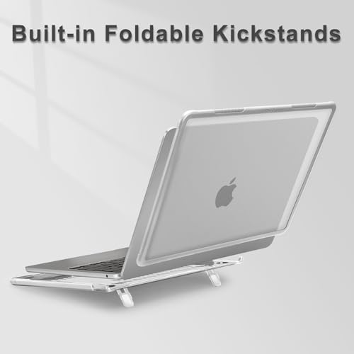 MOSISO Compatible with MacBook Air 13 inch Case M5 M4 M3 M2, Matte Clear | 4 in 1 Kit Anti-Crack Hard Shell with Kickstand for MacBook Air 13.6 inch Case 2026-2022 A3449 A3240 A3113 A2681 - color: Matte Clear