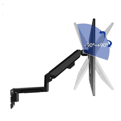 Adjustable Monitor Arm Wall Mount Monitor Arm with Laptop Tray, Aluminum Gas Spring Full Motion Laptop Mount Arm Fits Max 32 inch, 19.8 lbs Screens/ 10-17" Laptop Monitor Arm Mount(Black) - color: Black