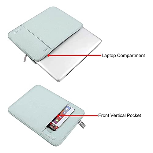 MOSISO Laptop Case 12.3 inch, 11-11.6 inch Laptop Sleeve Bag with Pocket | Compatible with MacBook Air 11.6, Acer HP Dell Lenovo Samsung, Surface Pro, Polyester Vertical Computer Bag, Mint Green - color: Mint Green, size: 12.3 inch