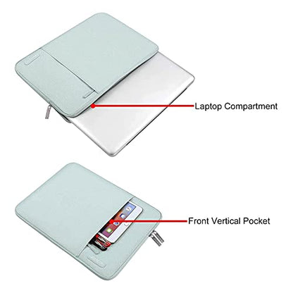 MOSISO Laptop Case 12.3 inch, 11-11.6 inch Laptop Sleeve Bag with Pocket | Compatible with MacBook Air 11.6, Acer HP Dell Lenovo Samsung, Surface Pro, Polyester Vertical Computer Bag, Mint Green - color: Mint Green, size: 12.3 inch