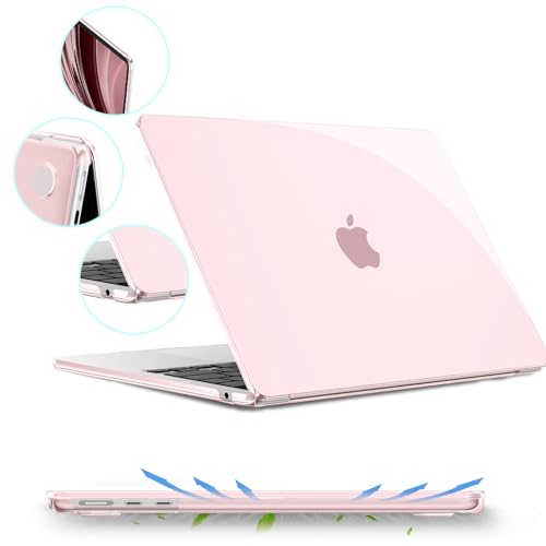 B BELK for MacBook Air 13 inch Case 2026-2022 M5 M4 M3 M2, Rose Pink | Model A3449 A3240 A3113 A2681, Plastic Laptop Hard Shell for MacBook Air 13.6 inch Case & Keyboard Cover & Screen Protector - color: Rose Pink