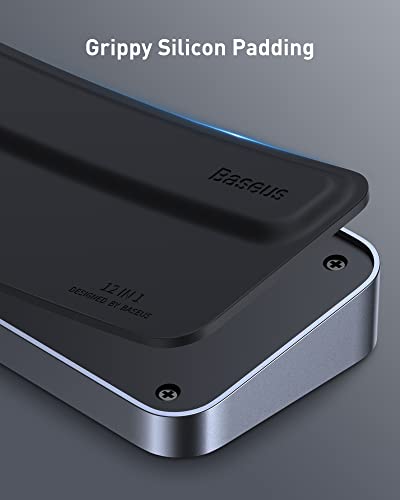 Baseus Laptop Docking Station, 4K Multitasking Docking Station with 2 HDMI+DP, PD, 3 USB-A, RJ45, Audio, TF/SD Card Reader, USB Hub Compatible for MacBook/Dell/HP/Surface/Lenovo
