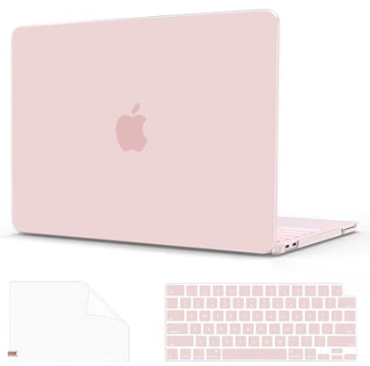 G JGOO Compatible with MacBook Neo Case 13 inch 2026 Release Model A3404, 100% Match Official Color, Matte Plastic Protective Hard Shell Case with Keyboard Cover & Screen Protector, Blush Clear - color: Blush Clear