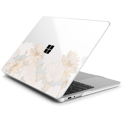Batianda Case for Microsoft Surface Laptop 13 inch 2025 2026, Gold Lotus | Fits Model 2095, Artistic Patterns Ultra-Slim Lightweight Scratch-Resistant Hard Shell with Professional Protection - color: Gold Lotus