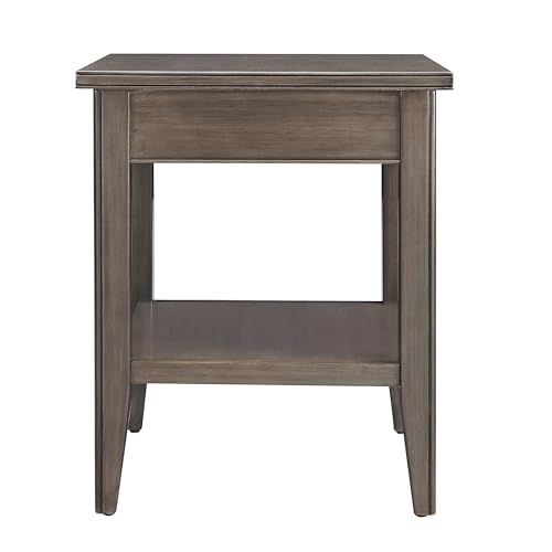 Leick Home Laurent End Table, 24", Smoke Gray - color: Gray / Pewter