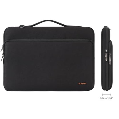 DOMISO 17 inch Laptop Sleeve Protective Case Cover Compatible with 17-17.3 inch HP Dell ASUS Lenovo Chromebook,Waterproof Computer Cases Bag with Shoulder Strap,Black - color: Black, size: 17-17.3 inch