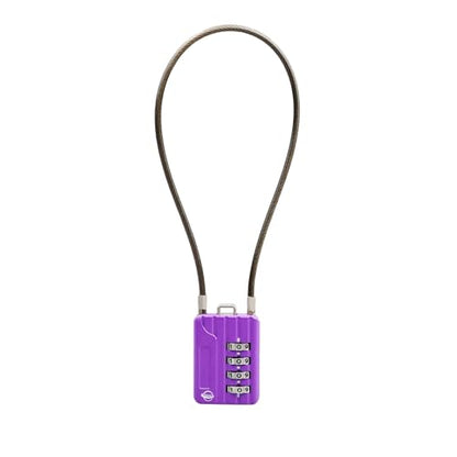 4 Digit Cable Combination Locks 12 inches Cable for School Gym Locker,Helmet,Filing Cabinets,Toolbox,Luggage Suitcase,knapsack,Cable 3mm Diameter,Purple - size: 30cm(12in)Cable Purple