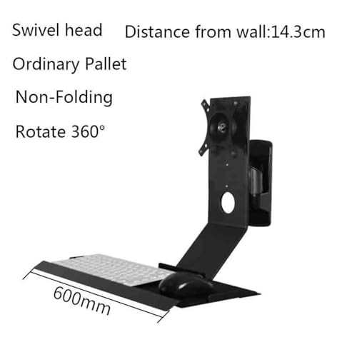 Monitor Stand Swivel Head Black Non-Foldable Monitor Stand with Plain Keyboard Tray Monitor Stand Desk arm