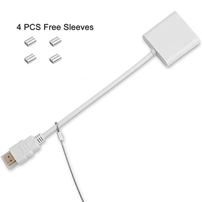 20 Pack Adjustable Cable Tethers, Universal Adapter Lock Kit DIY Kit Stainless Steel with Nylon Coat Tether Computers/Dongles/HDMI/VGA/DP/Mac Adapter - size: 20