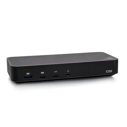 C2G USB-C® 11-in-1 Hybrid DisplayLink and DP Alt Mode Triple 4K Docking Station with HDMI®, DisplayPort™, Ethernet, USB, 3.5mm Audio and Power Delivery up to 100W