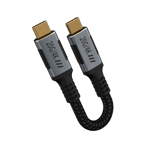 6 inch USB C 3.2 Gen 2 Cable 0.5FT Compatible with Thunderbolt 3 Cable,20Gbps High Speed Data Transfer,USB Type C 240W PD3.1 Fast Charging,USBC 4K@120Hz Video for Monitor,Display,SSD,Dock. - size: 0.5FT
