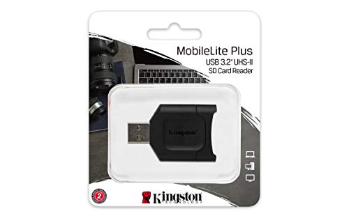 Kingston MobileLite Plus USB 3.2 SDHC/SDXC UHS-II Card Reader (MLP) (Pack of 2) - size: Standard (Pack of 2)