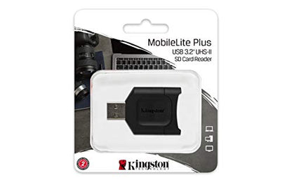 Kingston MobileLite Plus USB 3.2 SDHC/SDXC UHS-II Card Reader (MLP) (Pack of 2) - size: Standard (Pack of 2)