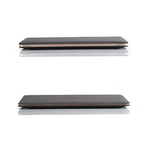 RUBAN Case Compatible with MacBook 12 Inch A1534 - Slim Snap On Hard Shell Protective Cover and Keyboard Cover, Grey - color: Grey