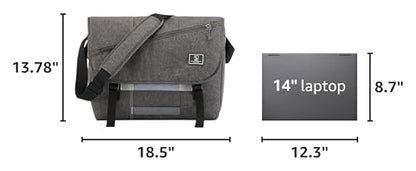 OIWAS Messenger Bag for Men, 15.6 Inch Laptop Crossbody Bags Women Casual Satchel Shoulder Bag College Travel Office Briefcase - color: Grey, size: 15.6 Inch