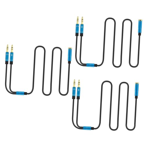 Angoily 3pcs Female to Male Headset Splitter Cable Adapter for Laptop Mic Ports and Versatile Earphone Connector for Headphones and Microphones Random