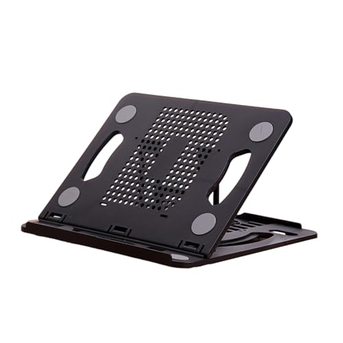 360 Degree Rotation Portable Desktop Bracket Foldable Laptop Tablets Holder for Ergonomic Adjustable Stand Portable Stand - color: Black
